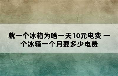 就一个冰箱为啥一天10元电费 一个冰箱一个月要多少电费